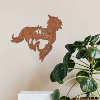 Rusted Metal Horses Wall Art Garden Art Gift Idea, 7 of 10