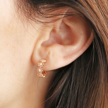 Crystal Daisy Hoop Earrings, 6 of 12
