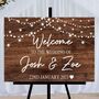 Personalised Wedding Welcome Sign With Printed Lights, thumbnail 1 of 2