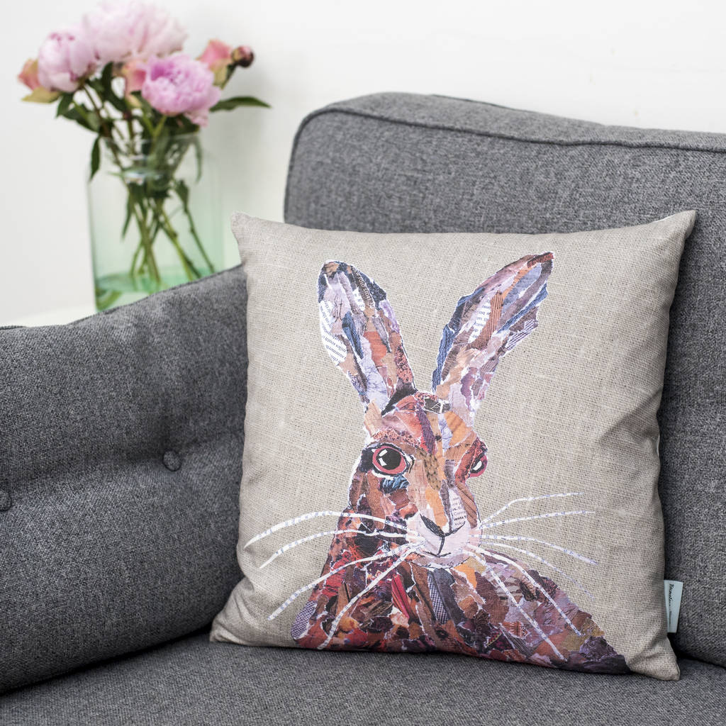 hare cushion by emmeline simpson