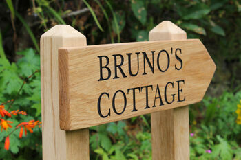 Wooden Engraved Directional Driveway Sign Pointing, 10 of 12