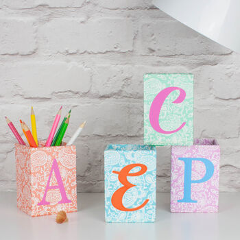 Recycled Pastel Personalised Letter Pen Pots, 2 of 5