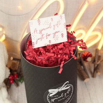 Christmas Holly And Snowflake Gin Glass With Chocolate Gift Boxed Set, 2 of 6