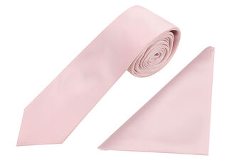 Mens Luxury Plain Pastel Pink Tie Gift Box Set, 4 of 4