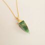 Chrysoprase Chakra Gemstone Spike Gold Chain Necklace, thumbnail 3 of 4