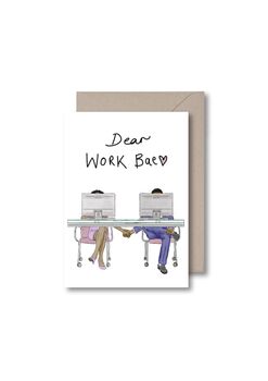 Dear Work Bae : Two Women Black Greeting Card, 3 of 3