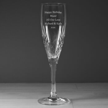 Personalised Message Cut Crystal Champagne Flute, 2 of 5