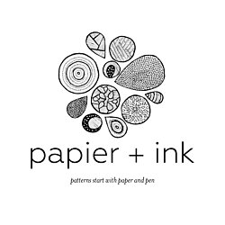 A logo for papier + ink