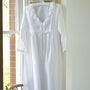 Women's White Cotton Long Sleeve Polka Dot Nightdress, thumbnail 3 of 3