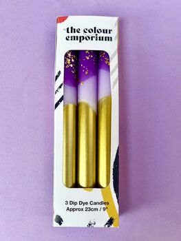 Purple And Gold Glitter Christmas Candles 'Gilded Plums', 2 of 4