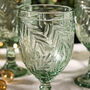Set Of Four Laurier Green Wine Goblets, thumbnail 4 of 5