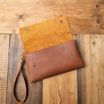 Tan Leather Clutch Bag, 7 of 7
