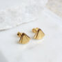 Art Deco Fan Stud Earrings Gold Vermeil, thumbnail 1 of 5