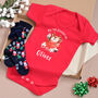 Personalised 'My 1st Christmas' Babygrow And Socks Set For Baby, thumbnail 1 of 6