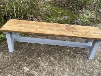 Reclaimed Dining Bench A Frame Legs Painted, 3 of 8