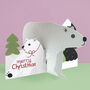 'Merry Christmas' Polar Bear 3D Card, thumbnail 1 of 4