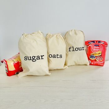 Sugar, Flour, Oats Storage Bag Set Of Three, 4 of 5