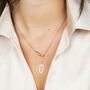 Two Square Geometric Y Shape Square Drop Lariat Necklace, thumbnail 3 of 4