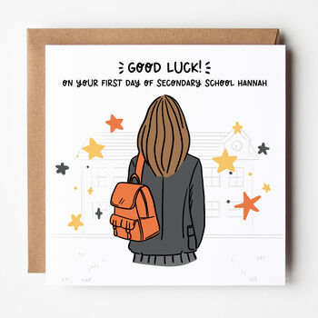 Customisable First Day Of Secondary School Card For Girls, 2 of 8