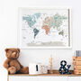 Educational Illustrated Kids World Map Scandinavian Neutrals, thumbnail 4 of 6