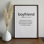 Personalised Boyfriend Quote Noun Valentines Print, thumbnail 1 of 5