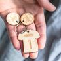 Personalised Wooden Football Sports T Shirt Child Family Tag Keyring, thumbnail 2 of 6
