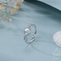 Blue Moonstone Olive Leaf Ring In Sterling Silver, thumbnail 1 of 12