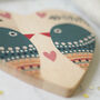 Heart Shaped Coaster, Folk Lovebirds, thumbnail 2 of 2