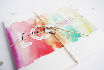 Love Rainbow Watercolour Wedding Invitation, 2 of 11