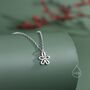 Tiny Forget Me Not Flower Blossom Pendant Necklace, thumbnail 6 of 12