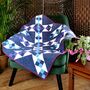 Handmade Patchwork Lap Quilt/Throw, Blues And Purples, thumbnail 1 of 11