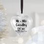 Personalised Newlywed Silver Heart Christmas Bauble, thumbnail 2 of 8