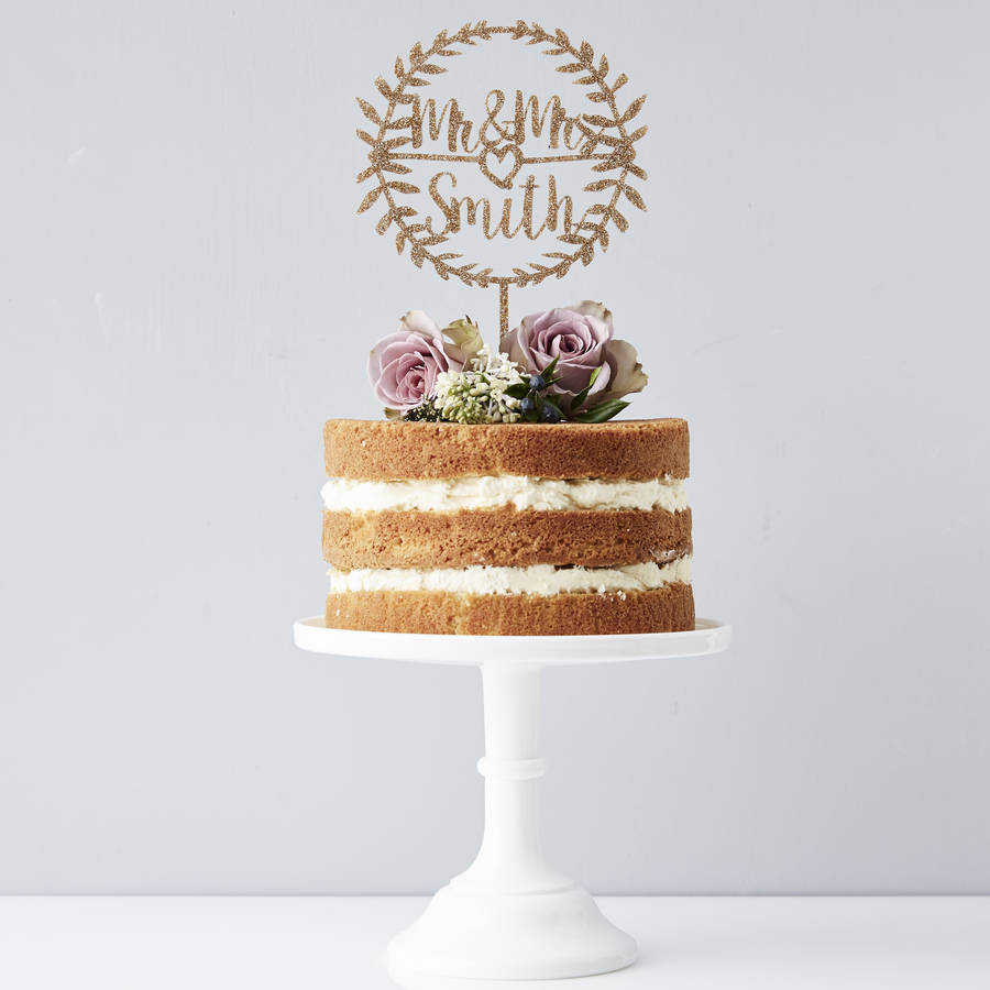 Personalised Laurel Wedding Cake Topper, 1 of 8