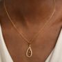 Teardrop Tourmaline 18k Gold Plated Necklace, thumbnail 2 of 4