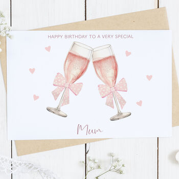 Personalised Mum Prosecco Birthday Card, 2 of 2
