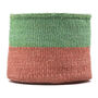 Coral And Green Duo Colour Block Basket, thumbnail 2 of 8