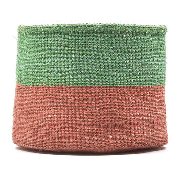 Coral And Green Duo Colour Block Basket, 2 of 8