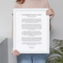 Modern Personalised Black Text Vows Print, thumbnail 4 of 6