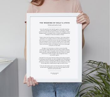 Modern Personalised Black Text Vows Print, 4 of 6