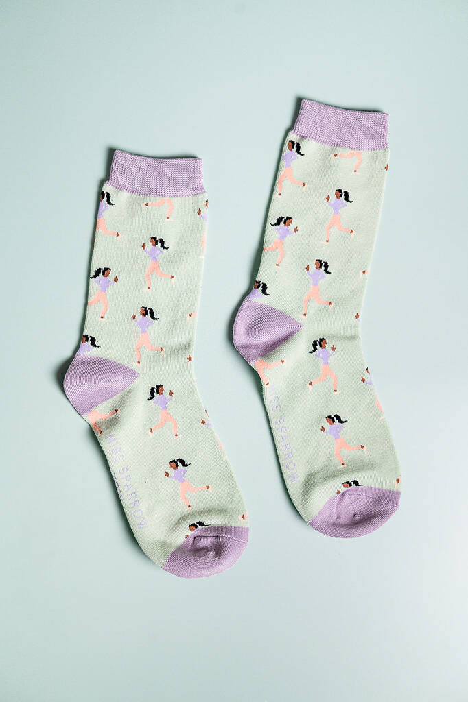 Running Person Bamboo Socks