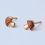 Sterling Silver Red Crystal Toadstool Earrings, thumbnail 1 of 5