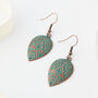 Bronze And Blue Bohemian Pear Shaped Earrings, thumbnail 1 of 3