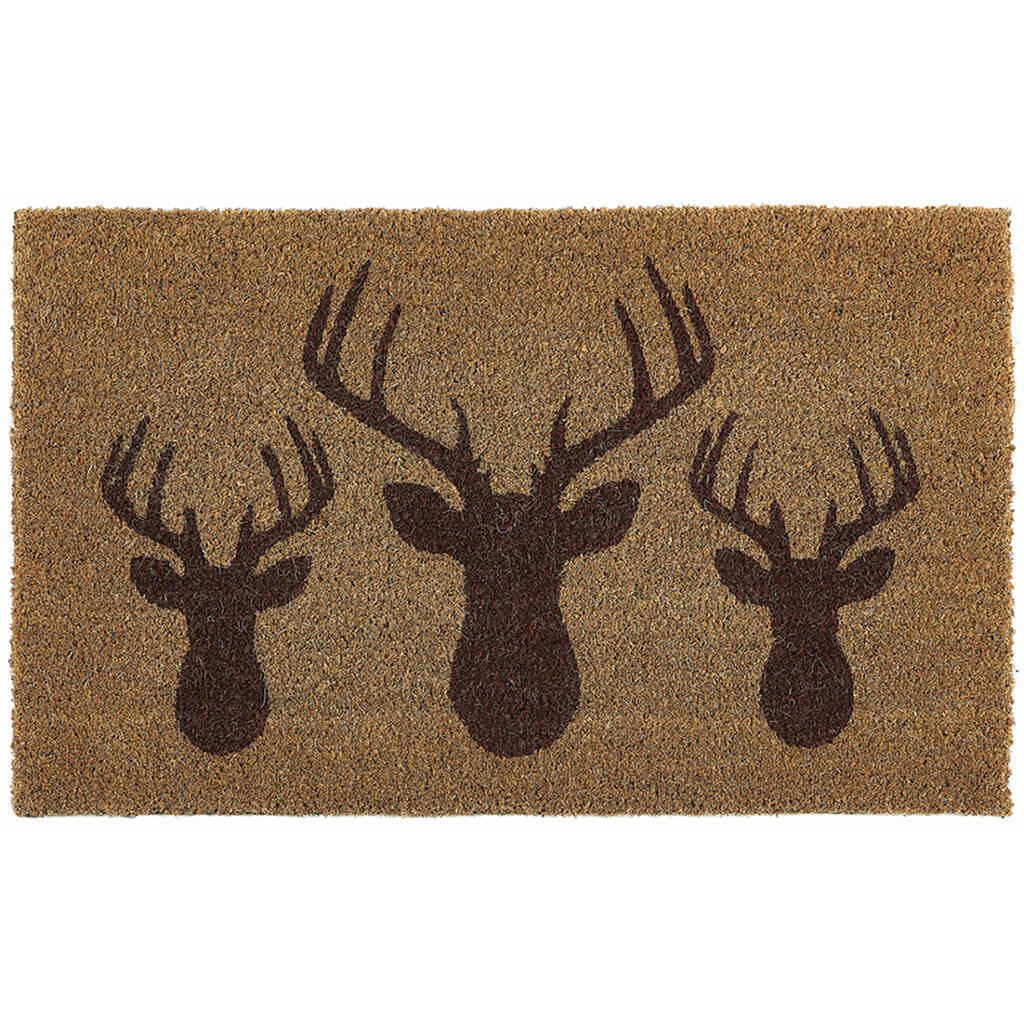 Printed Coir Doormat Stags Head By Hug Rug