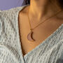 Gemstone Crescent Moon Gold Or Silver Plated Necklace, thumbnail 5 of 12