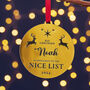 Personalised Nice List Christmas Medal Decoration, thumbnail 3 of 6