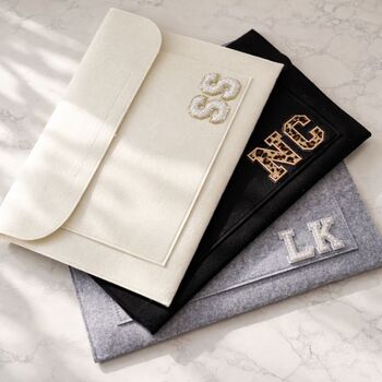 Personalised A4 Felt Document Slip Laptop Case Travel Organiser Sleeve, 2 of 5