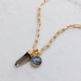 The En Pointe Smokey Quartz Gemstone Necklace, Gold, thumbnail 7 of 12