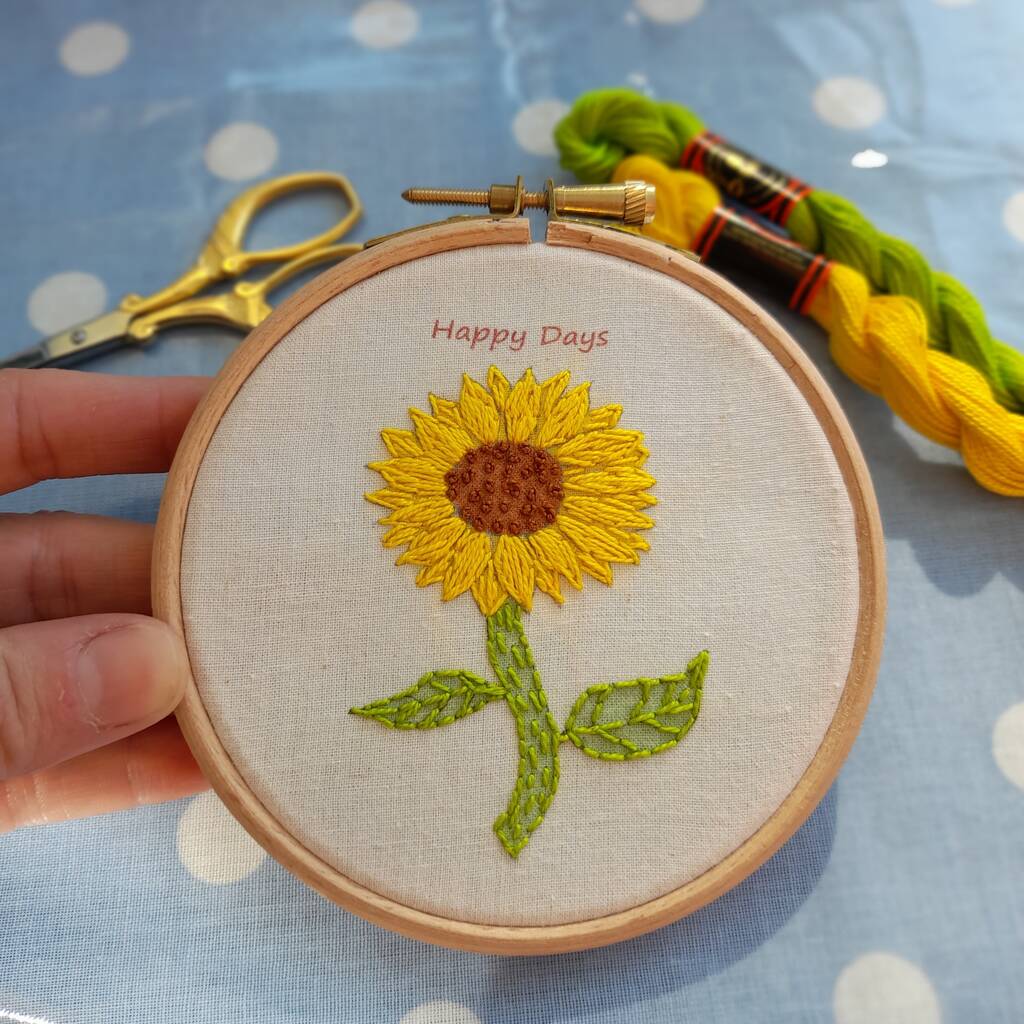 Sunflower Beginners Embroidery Kit, 1 of 4