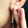Sterling Silver Or Gold Long Chain Diamante Earrings, thumbnail 2 of 11