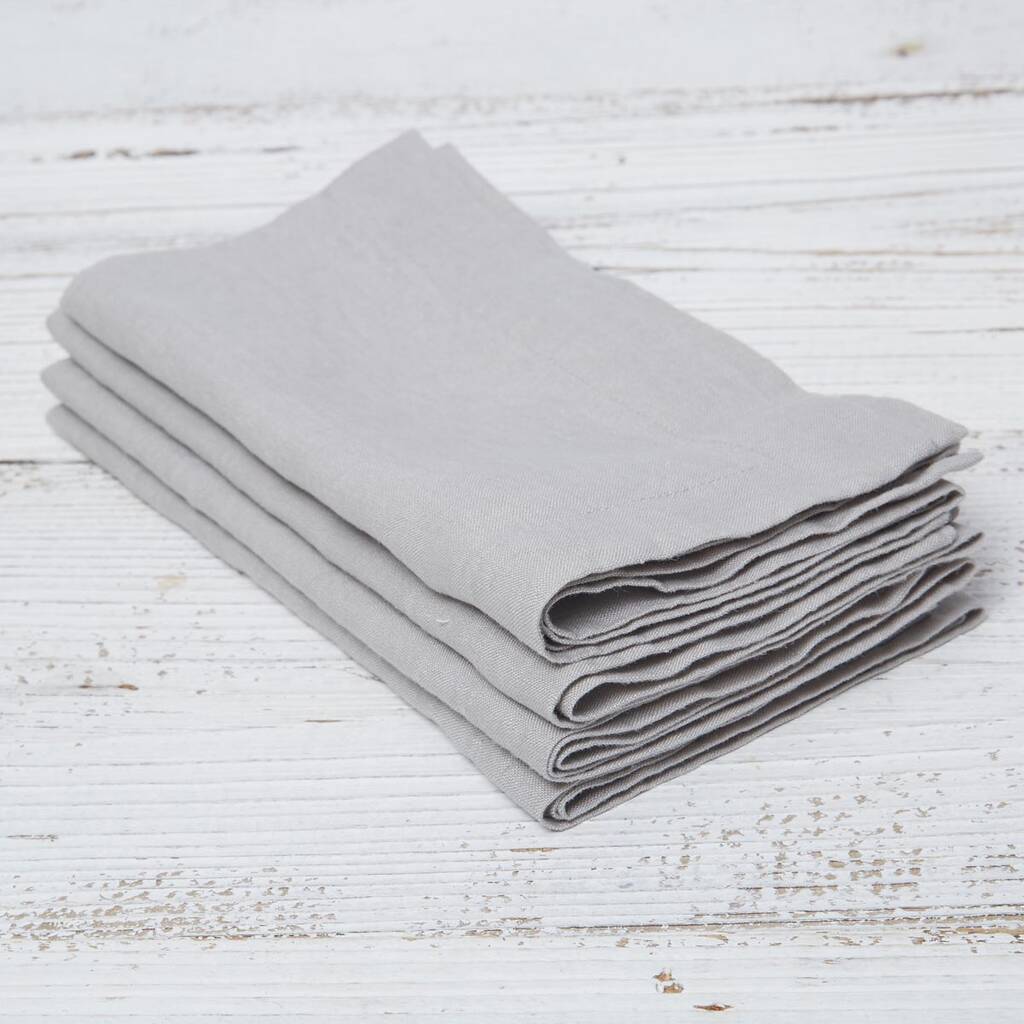 Dove Grey Linen Napkins In Bag By Tolly McRae | notonthehighstreet.com